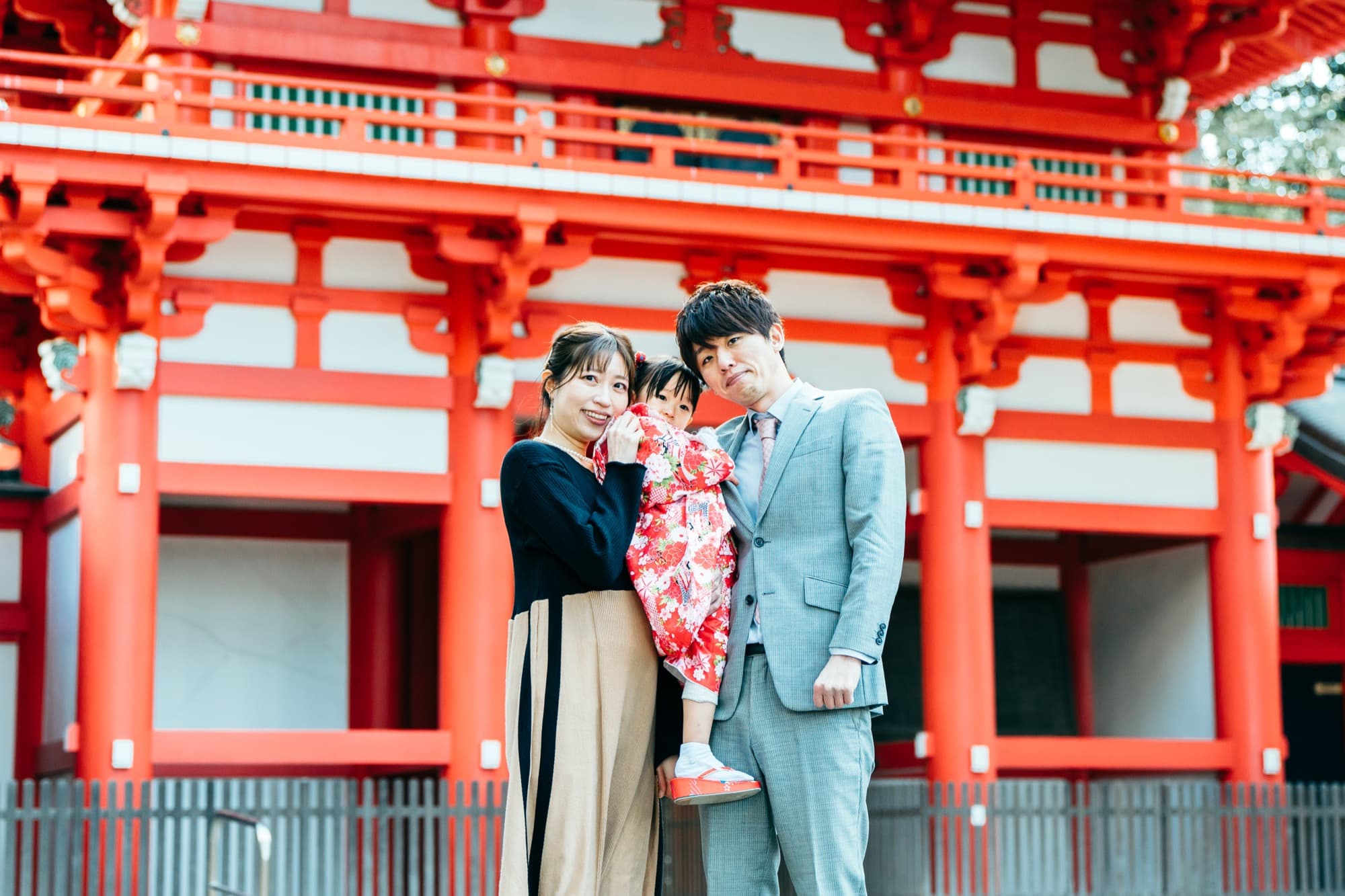 井草八幡宮 七五三 家族撮影