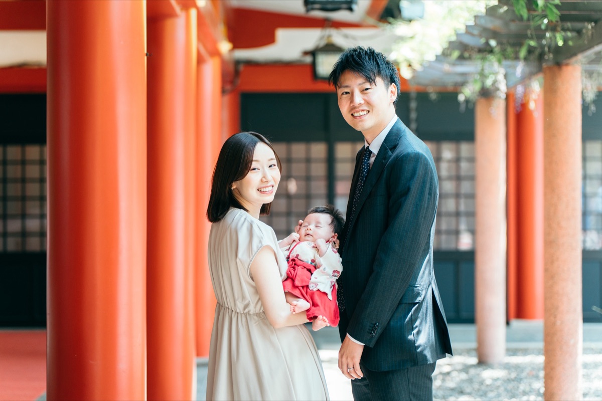日枝神社 七五三 家族で参拝