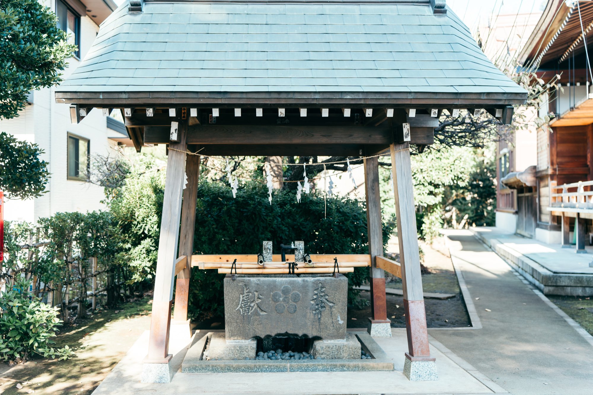 徳丸北野神社の手水舎