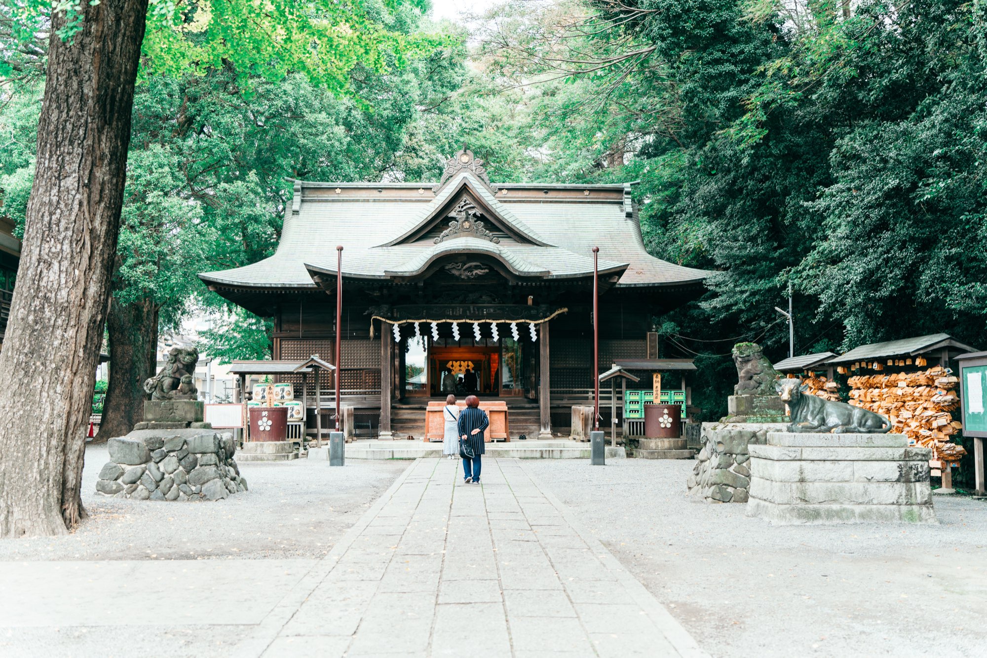 谷保天満宮の彫刻が美しい拝殿